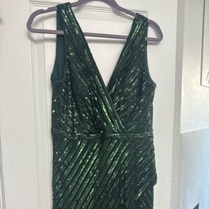 Night Way Collections Emerald Sequin Backless Dress